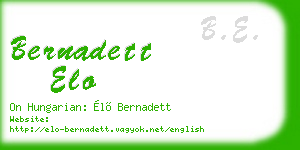 bernadett elo business card