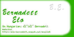 bernadett elo business card